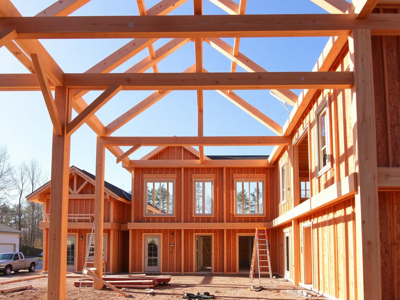 Multi-unit townhome framing project